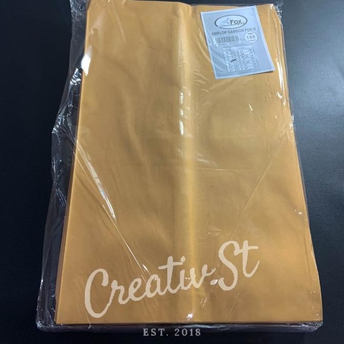 

BEBAS ONGKIR - Amplop Coklat Polos TEBAL Ukuran Folio (D) tanpa Lem Merk FOX