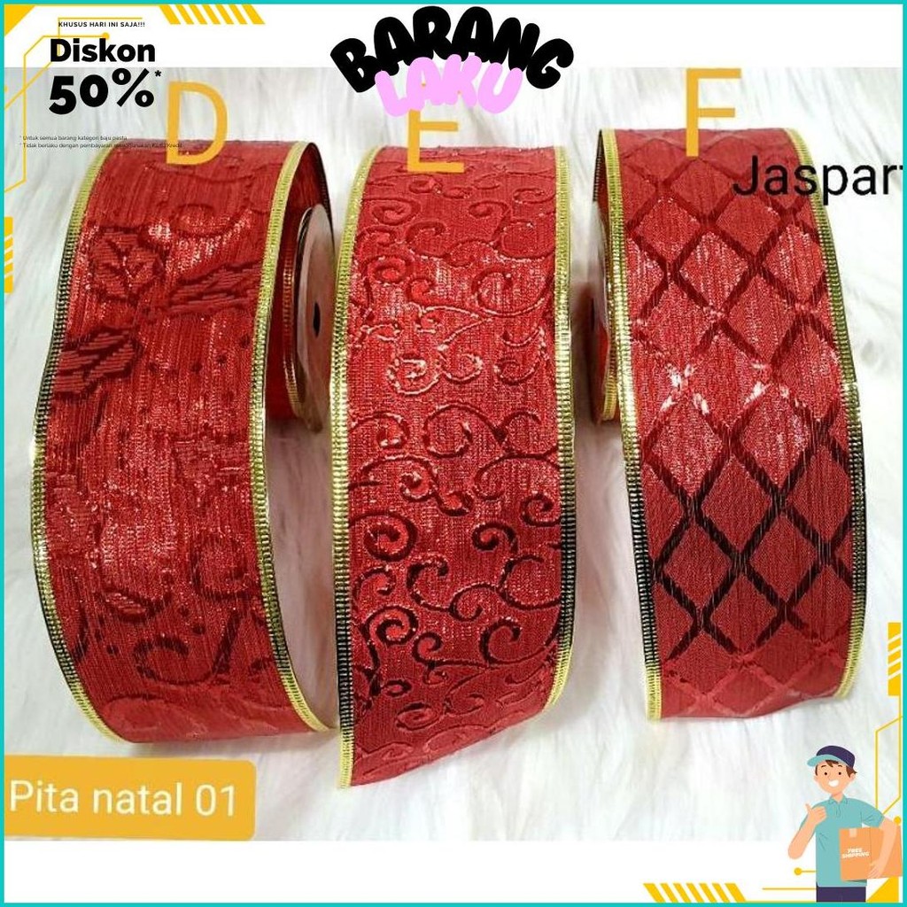 

Pita Glitter Natal Pinggir Kawat Pita Parcel Pita Christmas Pita Hiasan Cantik Lebar Besar 6.5 Cm Bisa Cod