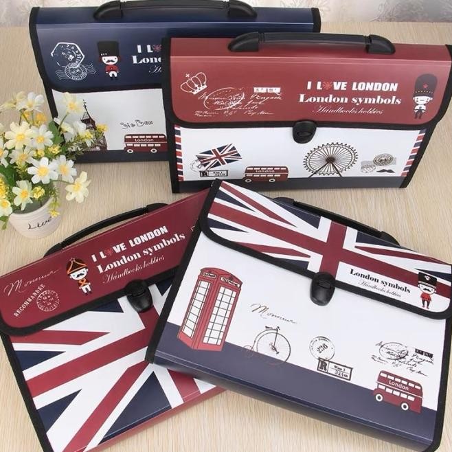 

DOCUMENT FOLDER ORGANIZER BAG TAS DOKUMEN MAP A4 EXPANDING SLOT FILE FOLDER TEMA LONDON TERLARIS