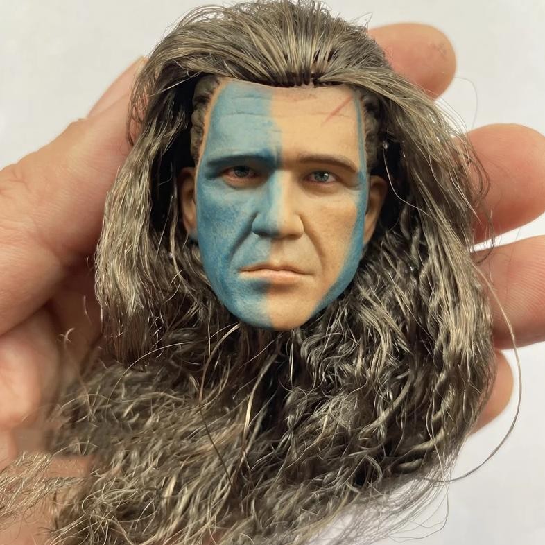 big sale 1/6 scottish general braveheart mel gibson male head sculpture carving model for 12inch act