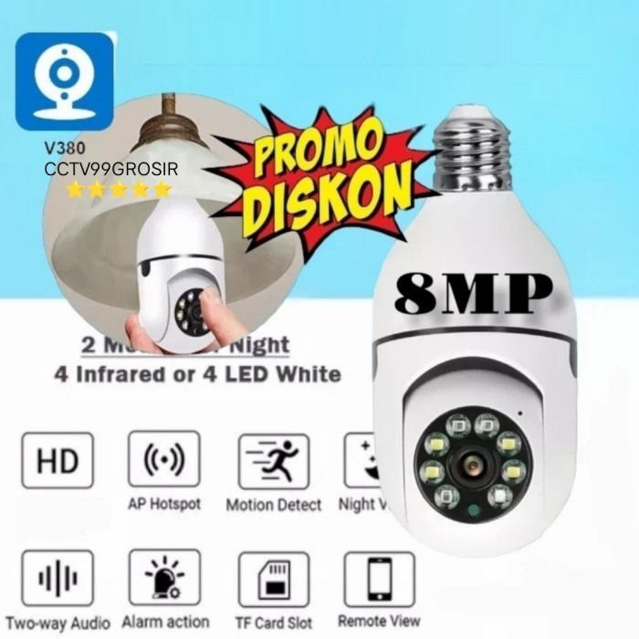 KAMERA CCTV WIFI BENTUK BOHLAM/ LAMPU V380