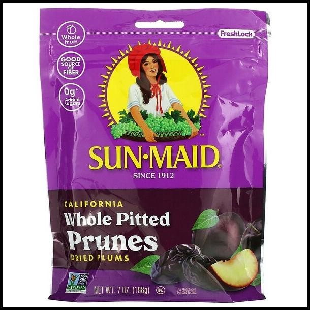 

Sunmaid Prunes Whole Pittes Prunes Dried Plum California 198Gr
