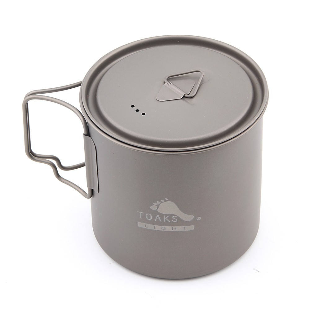 TOAKS Titanium Camping Pot, Titanium Cofee Cup, Titanium Mug, Water Cup, Ringan & Portabel, untuk In