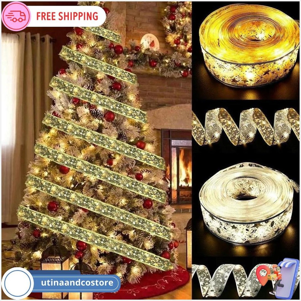 

[1 Roll] Pita Roll & Ribbon Aksesoris Hiasan Pohon Natal Pita Kawat Hias Ribbons Per 1 Roll Ornamen Bintang Meteran Bisa Cod