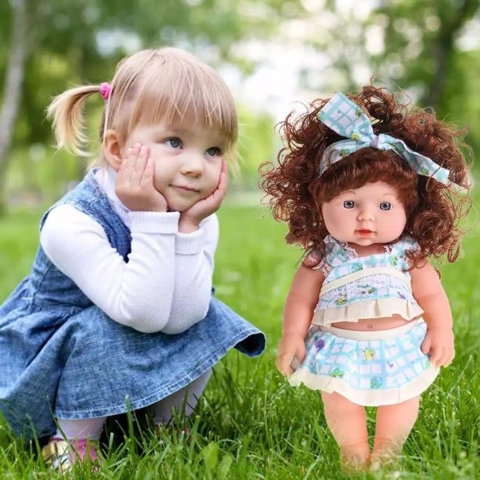 Boneka Bayi Perempuan Bahan silikon vinyl Bisa Bicara