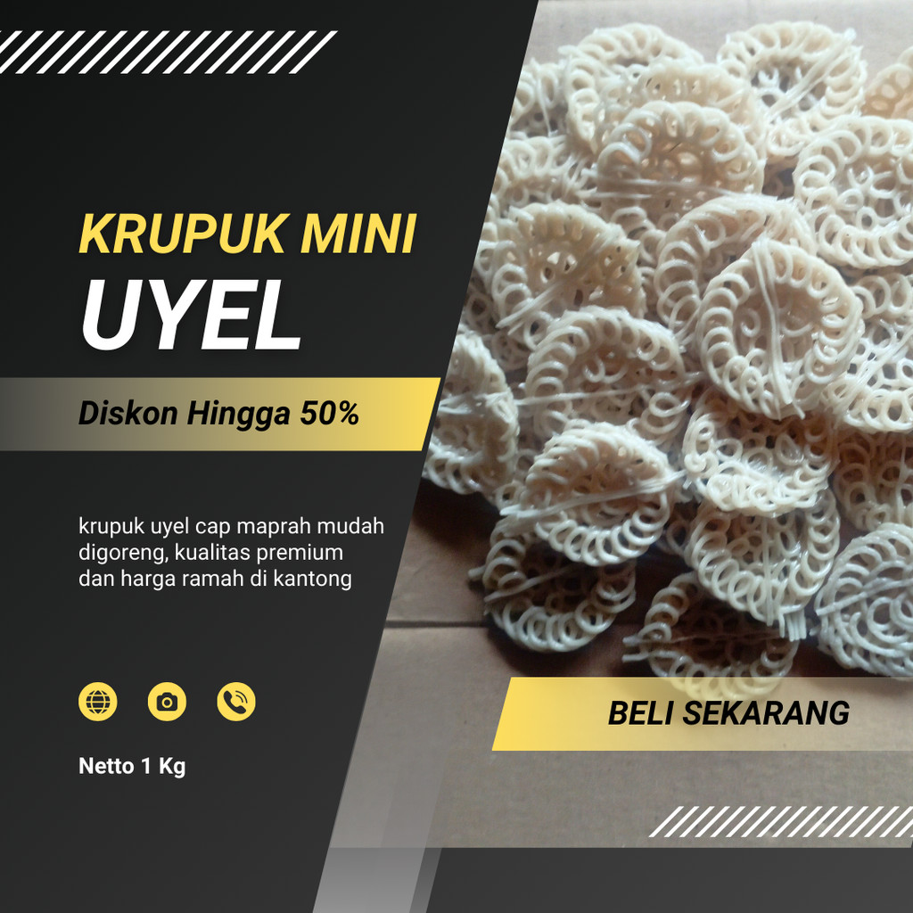 

[BISA COD] Krupuk Mentah Kerupuk Mawar Putih Mini Krecek Uyel Cocok Untuk Seblak 1 Kg