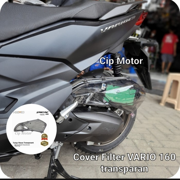 Ready Stock Cover Tutup Filter Hawa Pcx 160 Vario 160 Smoke Transparan
