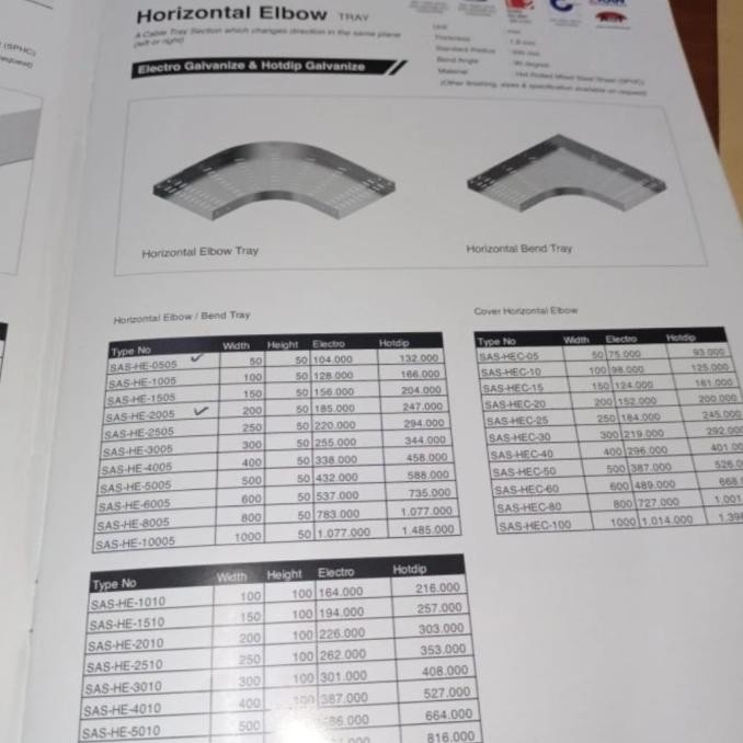 

Elbow tray horizontal 100x50