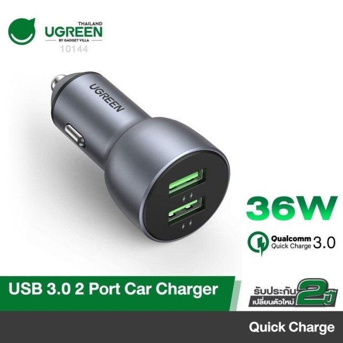 Ugreen Car Charger 36W QC3.0 Dual Usb Port