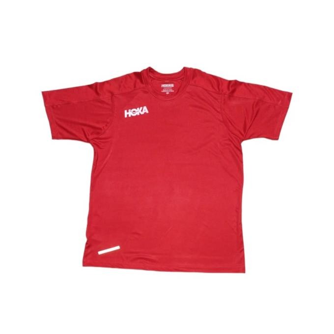 HOKA ONE ONE PERFORMANCE RUNNING SHIRT KAOS OLAHRAGA RUNNING GYM MERAH