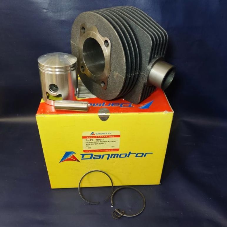 Blok Seher Vespa / Blok Silinder Vespa Set / Blok Piston Komplit Vespa Lubang 3 Ring Tipis Danmotor