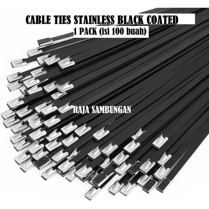

NEW Perpack Kabel Tis Stainless Black Coated 4.6 x 200 mm Ties Anti Karat
