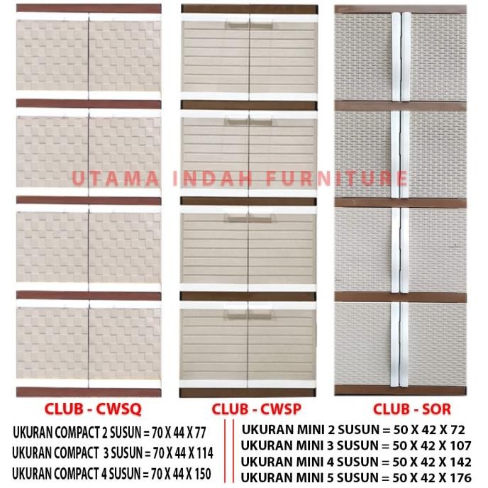Lemari pakaian / lemari plastik / MINI CLUB 3 susun