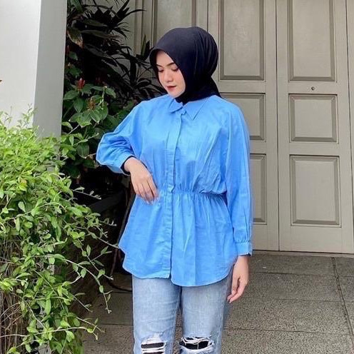 grosir_solo || ALYA SHIRT / LAURA TOP BLOUSE KERUT DEPAN / ATASAN CRINKLE BLOUSE KEMEJA KERUT