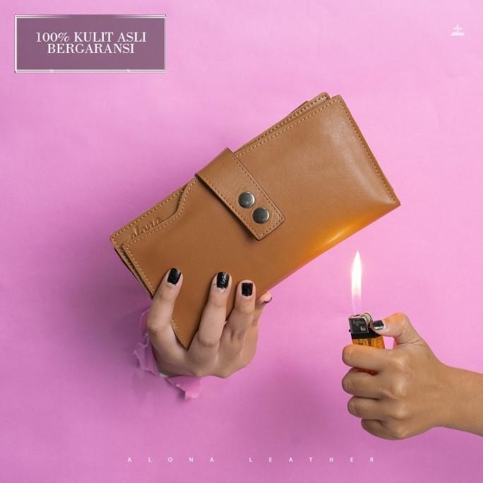 Dompet HP Kulit Card Holder Wallet Kartu Wanita Cewek Panjang Branded