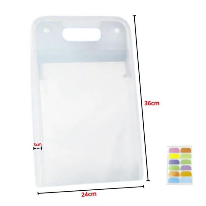 

TAS FILE HANDLE WARNA TRANSPARAN ANTI AIR MULTI LAYER FOLDER TAS FILE 13 SEKAT MAP TAS DOKUMEN A4 FOLDER MAP KERJA DOCUMENT PTT