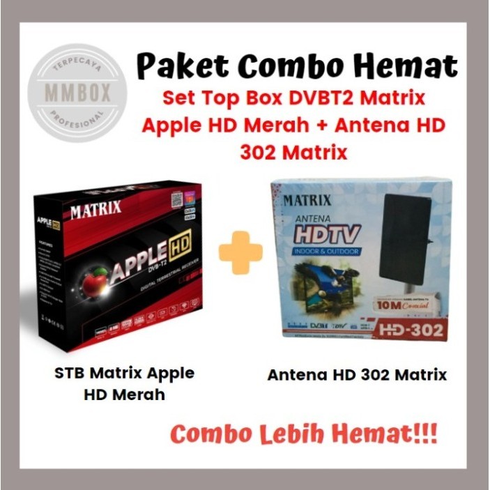Cuci Gudang Antena Tv Digital + Set Top Box Matrix Apple