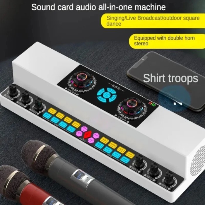 Best Seller Soundcard Y6Ai.Soundcard Karaoke Y6 Extra 2 Mic Wireless