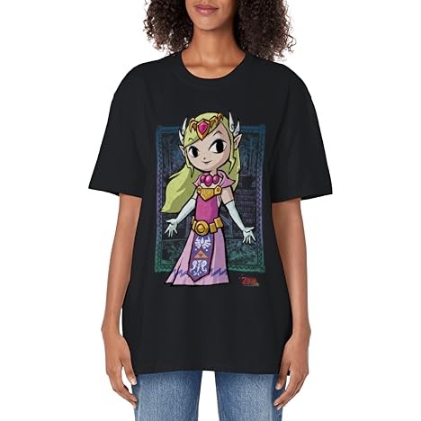 Kaos Vintage Ukuran Besar Dewasa Potret Putri Zelda The Legend of Zelda: The Wind Waker |mKsAemiQ|