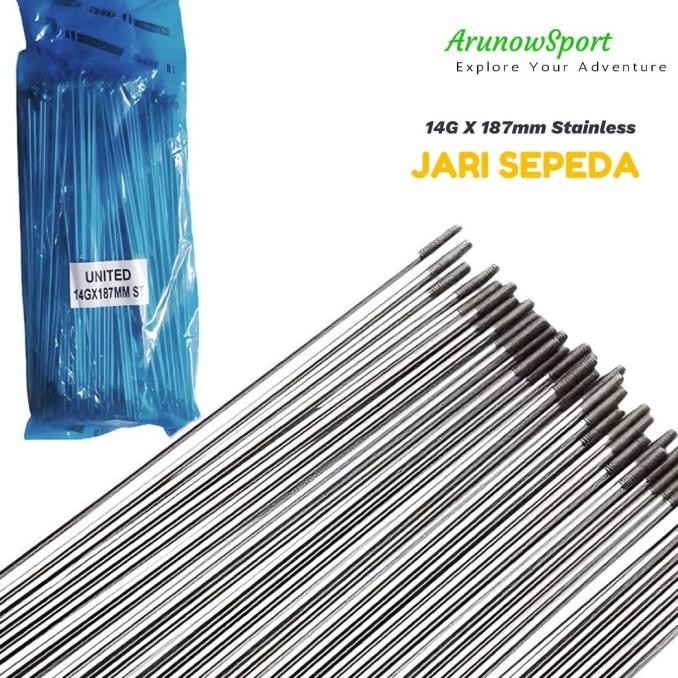 Ruji Jari Sepeda 20 Inch 14G 187Mm Silver United Original