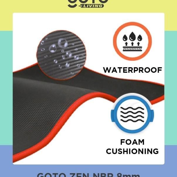 Goto Zen Nbr Yoga Mat 8Mm Matras Poundfit Olahraga Anti Slip Tebal
