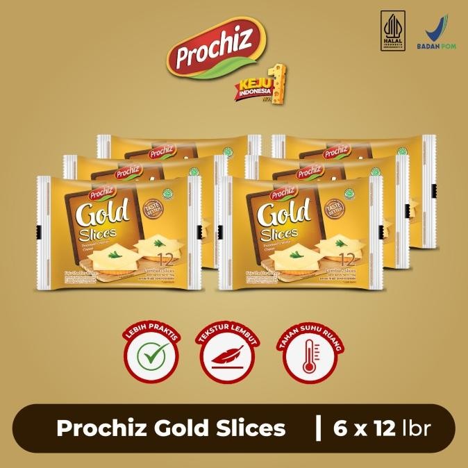 

PROMO Keju PROCHIZ Gold Slices 12's Paket 6 pcs