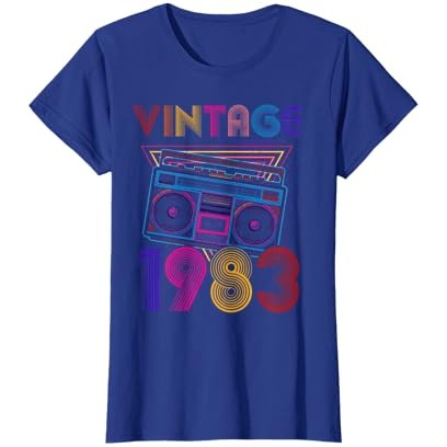 Kaos Retro Ghetto Blaster Tahun 80-an Buatan Tahun 1983 Ulang Tahun ke-39 |1DvTeOYx|
