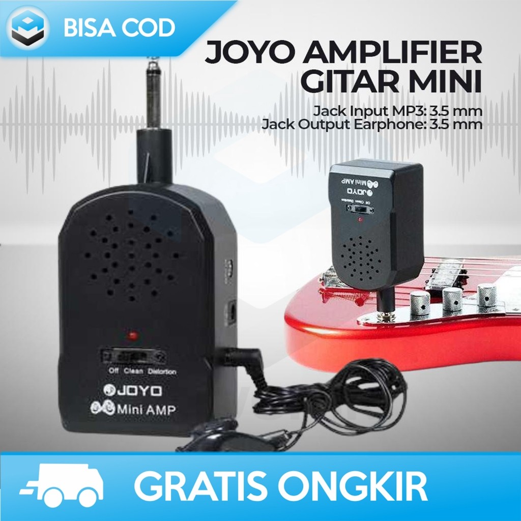 AMPLIFIER GITAR LISTRIK MINI 2W OUTPUT MP3 PLAYER AMP DISTORSI CLEAN
