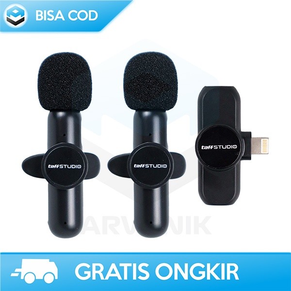 MIC YOUTUBER MIKROFON LAVALIER TAFFSTUDIO PORTABLE WIRELESS USB LIGHTING