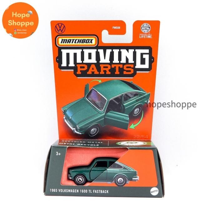 Matchbox Moving Parts 1965 Volkswagen 1600 TL Fastback Diecast Mobil Original