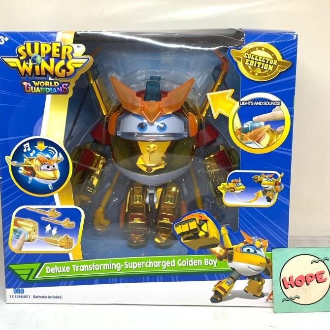 Super Wings World Guardians Transforming Supercharged Golden Boy With Light & Sound Original
