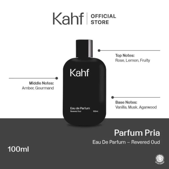 Kahf revered oud eau de parfum EDP 100 ml parfum pria kahf