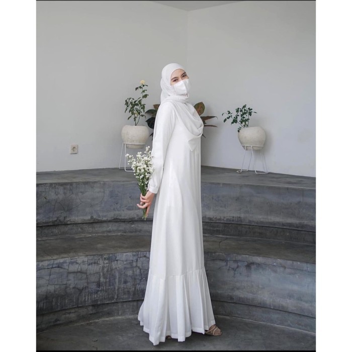 NEW/ GAMIS PUTIH YURI BROKEN WHITE SERIES DRESS GAMIS POLOS PUTIH