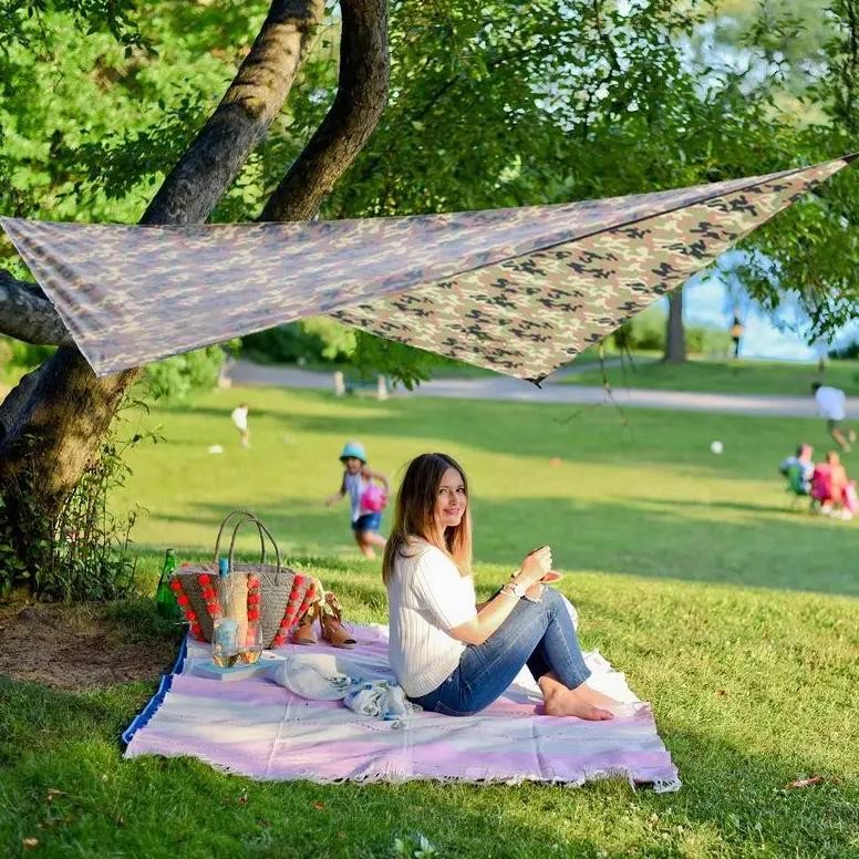 outdoor canopy for patio outside canopy beach shade rhombic portable canopy waterproof sun shelter w