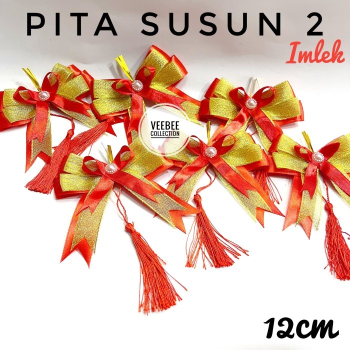 ------] Pita susun 2 Imlek/ Pita Hias hampers tahun baru imlek/hiasan parcel