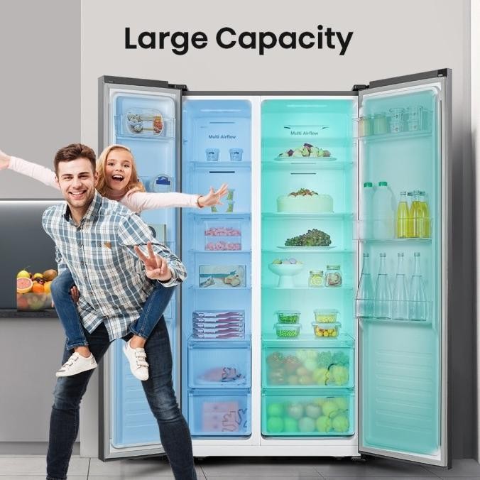 $$$$] LEMARI ES HISENSE KULKAS SIDE BY SIDE REFRIGERATOR HISENSE GARANSI 25TH
