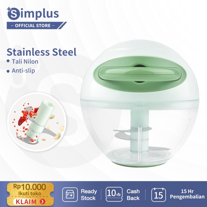 FREE ONGKIR Simplus Mini Chopper Blender Manual Food Chopper