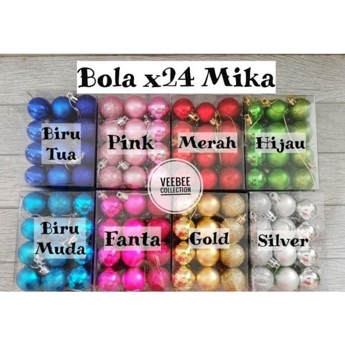 ] Mainan natal bola 3cm/ hiasan pohon natal bola/ gantungan bola kecil