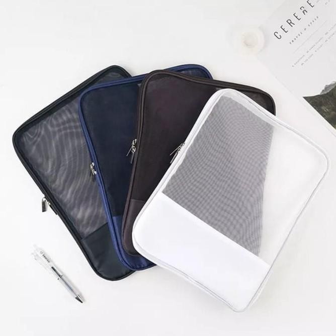 

READY STOCK POUCH BAG BAHAN JARING/TAS SERBAGUNA ORGANIZER/DOCUMENT BAG TAS DOKUMEN/KOTAK BUKU JARING TRANSPARAN