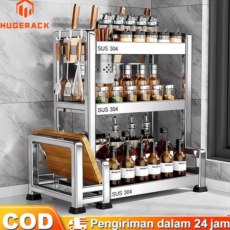 Rak dapur stainless Rak Bumbu Dapur Rak Bumbu Stainless Steel rak bumbu dapur estetik Tempat bumbu d