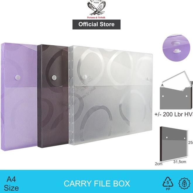 TERBARU EAGLE CARRY FILE BOX MOTIF OVAL TEBAL 2 CM A4 / TAS DOKUMEN /
