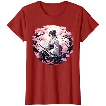 Kaos Gadis Samurai Jepang Vintage Retro Sakura Bunga Sakura |sTB380dK|