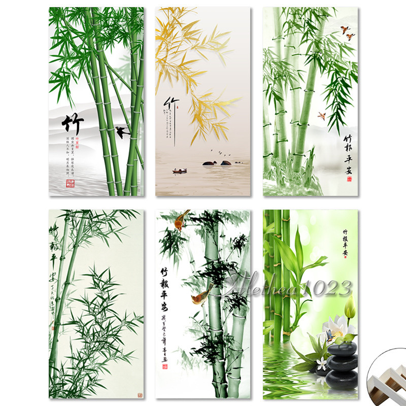 

[Seri Brankas Koran Bambu] Bingkai Kayu Solid Lukisan Bambu Foil Emas Gaya Tinta Transfer Gaya Cina Baru Lukisan Dekoratif Lukisan Pintu Masuk Stiker Dinding Ruang Tamu Dekorasi Kantor Belajar Lukisan Tanpa Bingkai |Eli94kut|