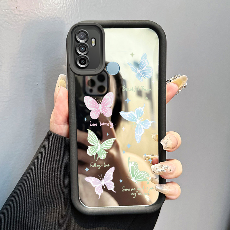 Casing Hp Untuk OPPO A53 2020 A33 2020 A53s A32 A11s Case Casing kupu hijau merah muda HP Kesing lan