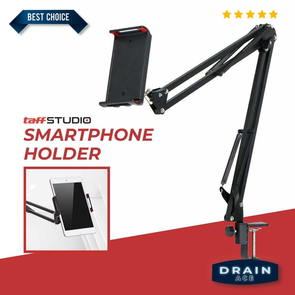 Stand Holder Meja Tablet HP Smartphone Lazypod Stand Model Arm Table Tripod Alumunium Konten