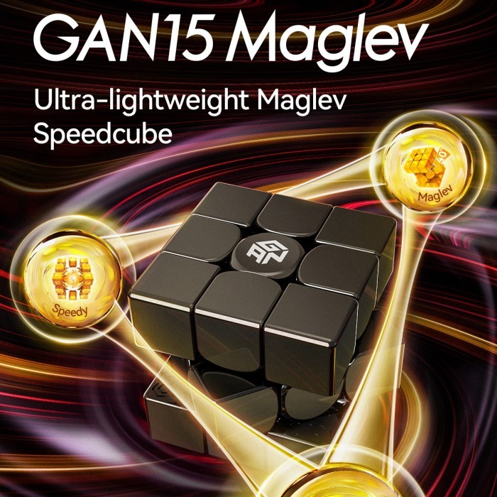 Rubik Magnetic Gan 15 Maglev 3x3 Magnetik 3x3x3 Stickerless Gan15 Matte Frosted / UV Coated