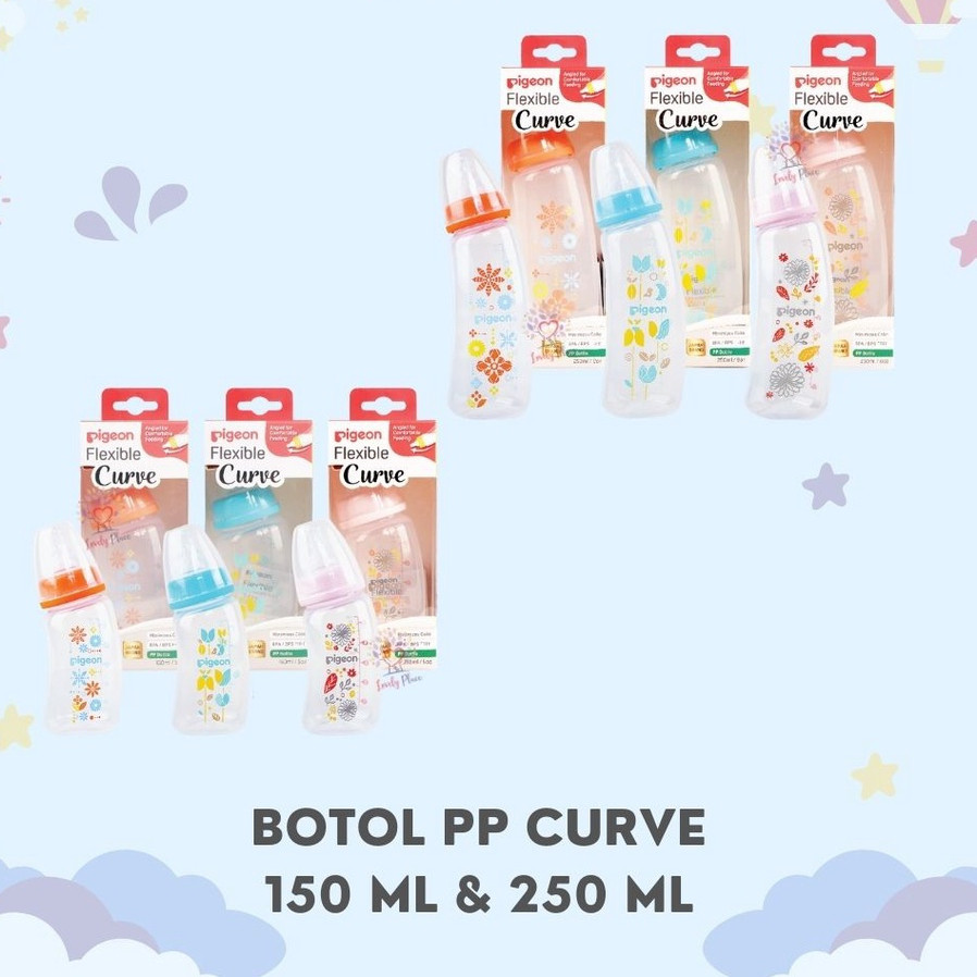 [AF GLOBAL] PIGEON BABY BOTOL SUSU PP FLEXIBLE CURVE 150 ML / 250 ML BOTOL SUSU ASI ANAK BAYI DOT