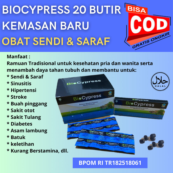 Best Seller Biocypress 20 Butir Bpom Asli (Obat Sendi Dan Saraf) Original