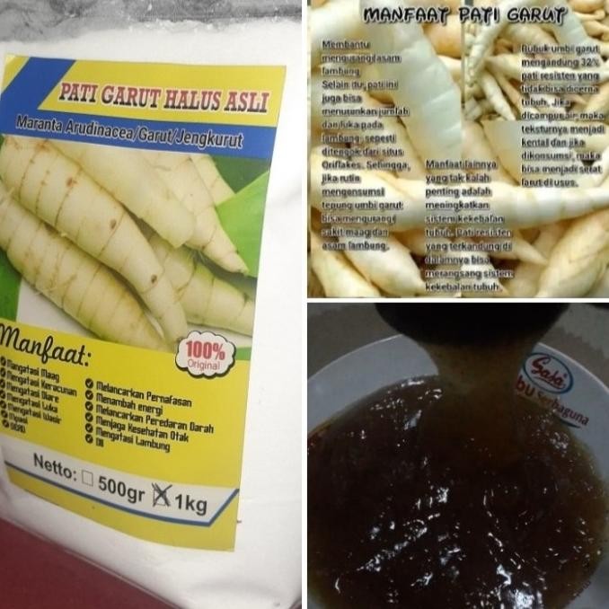 

Tepung Pati Garut Asli 1kg/ Tepung irut /arrowroot 1kg swar