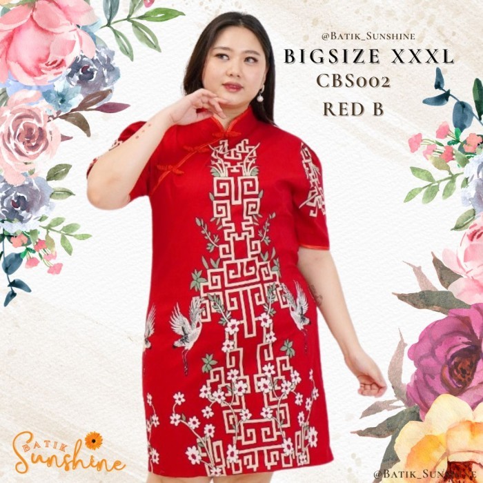 Cheongsam Sangjit Dress Batik Wanita size XXXL/Jumbo/Big Size CBS002(7